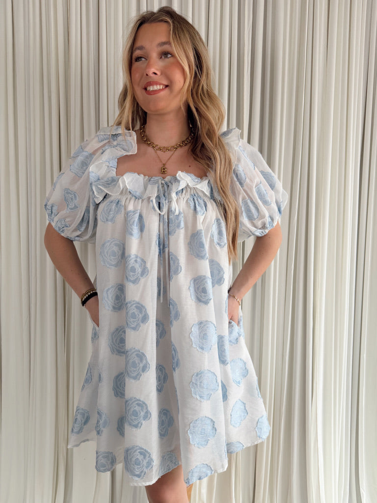 Edith Babydoll Floral Mini Dress