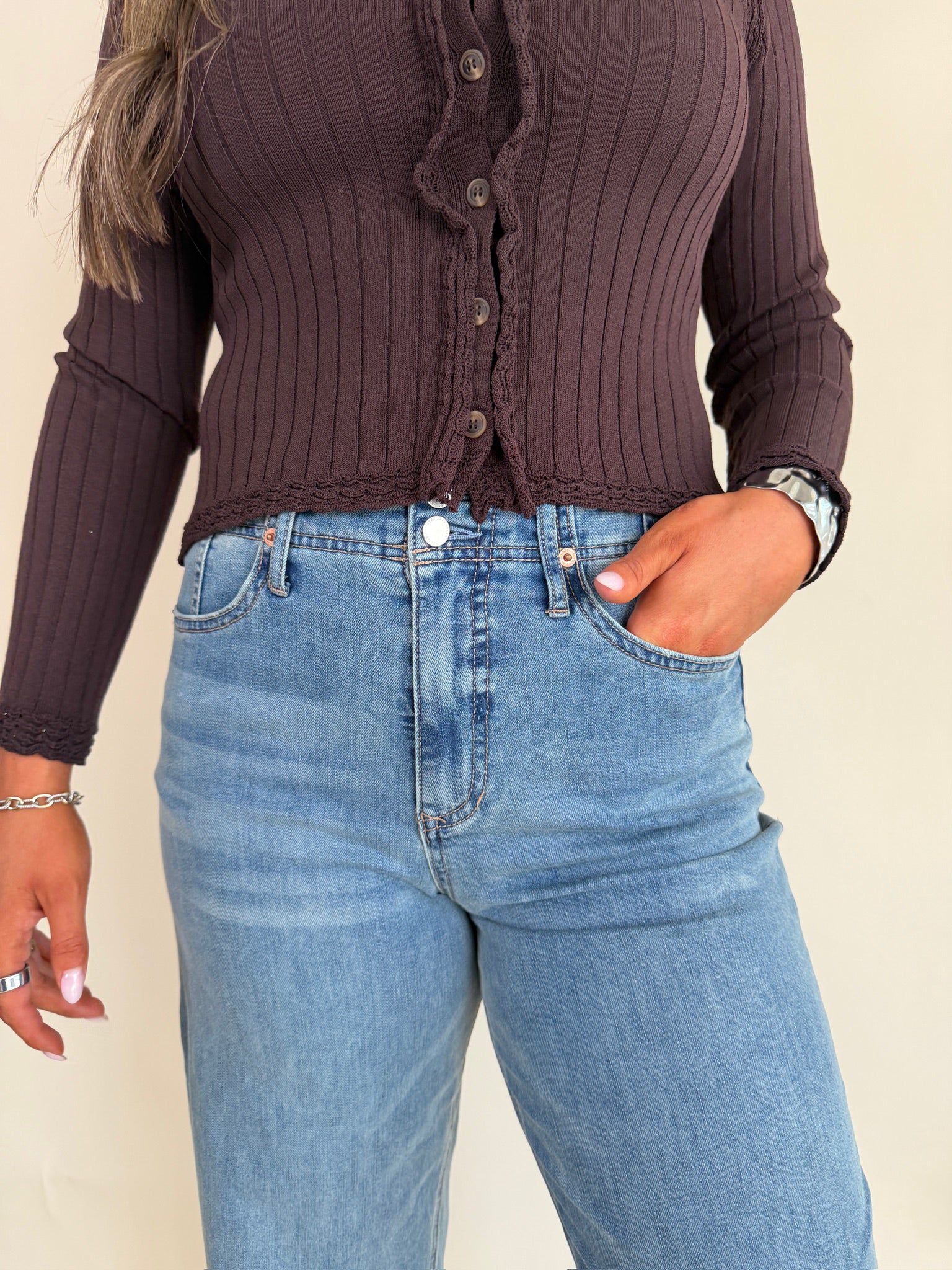 Holly Straight Leg Jean | Seafoam Breeze