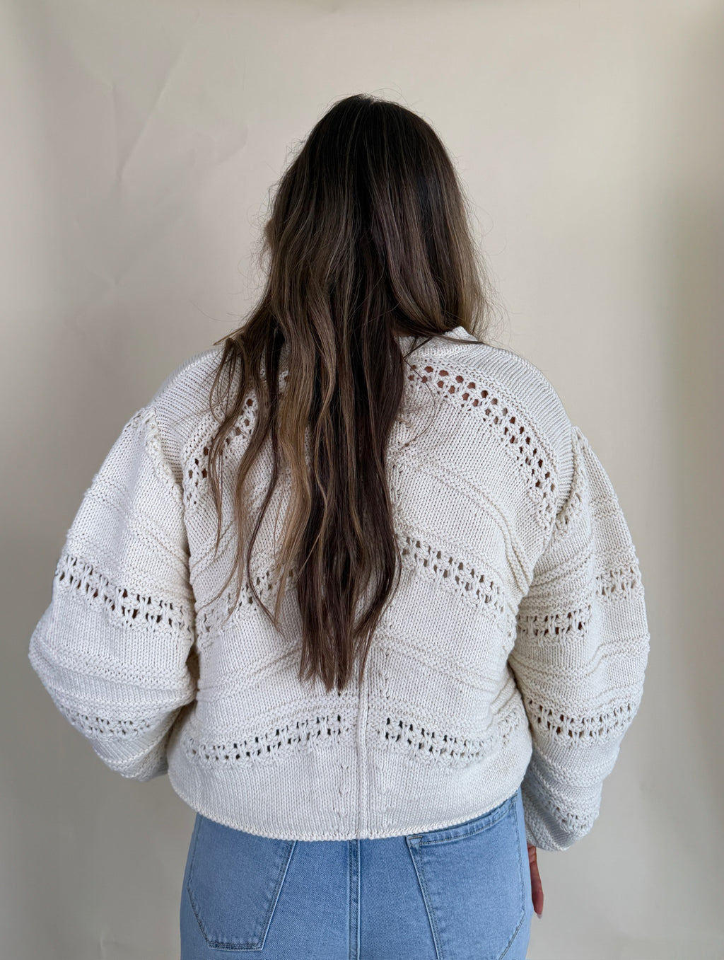 Open Tie Knit Sweater