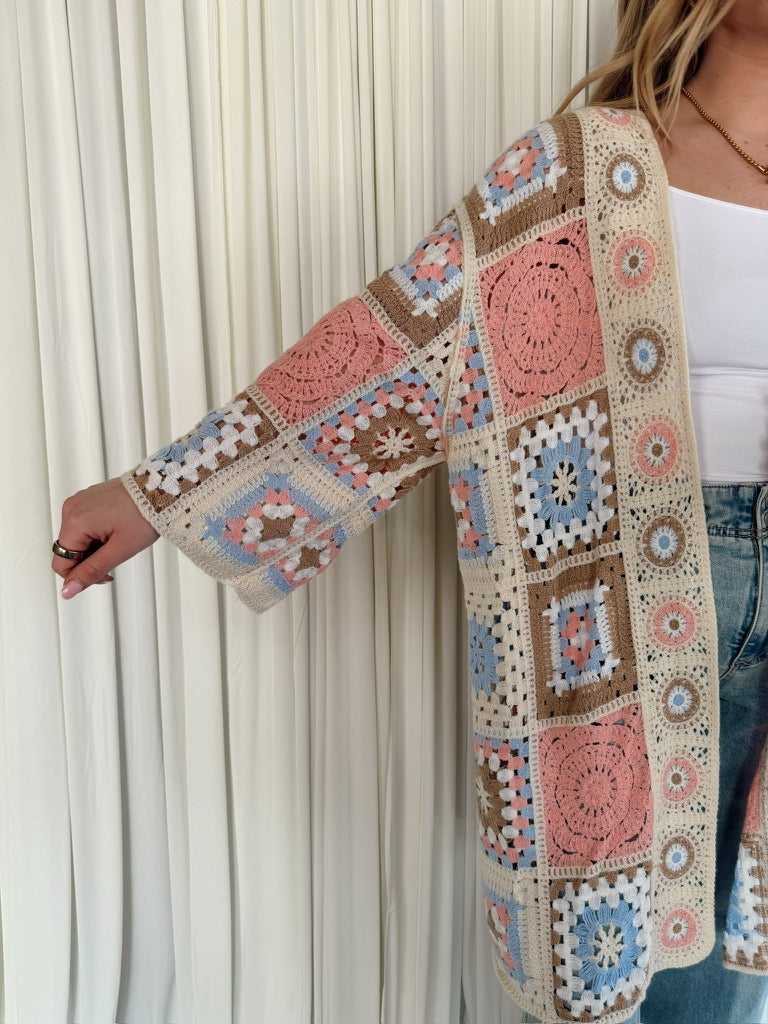 Long Sleeve Granny Crochet Cardigan