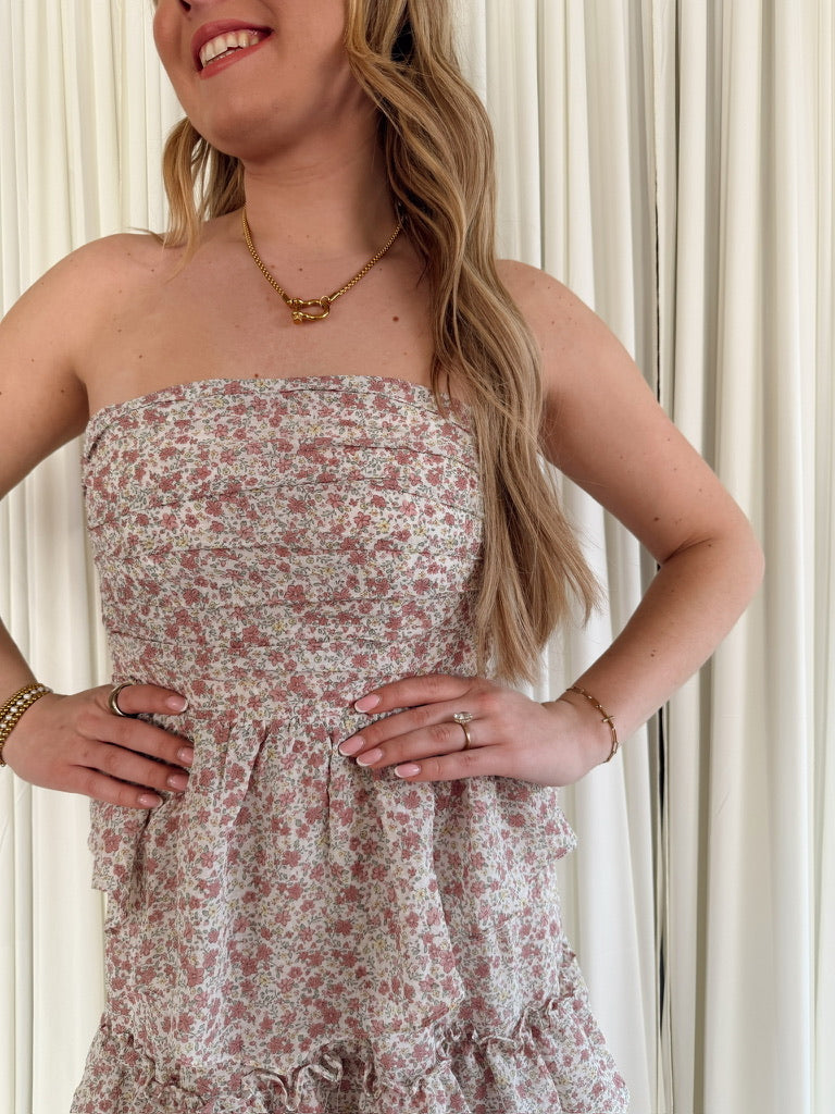 Ditsy Floral Multi-Layer Maxi Dress