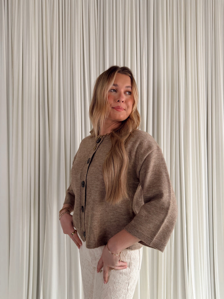 Half Sleeve Button Down Cardigan