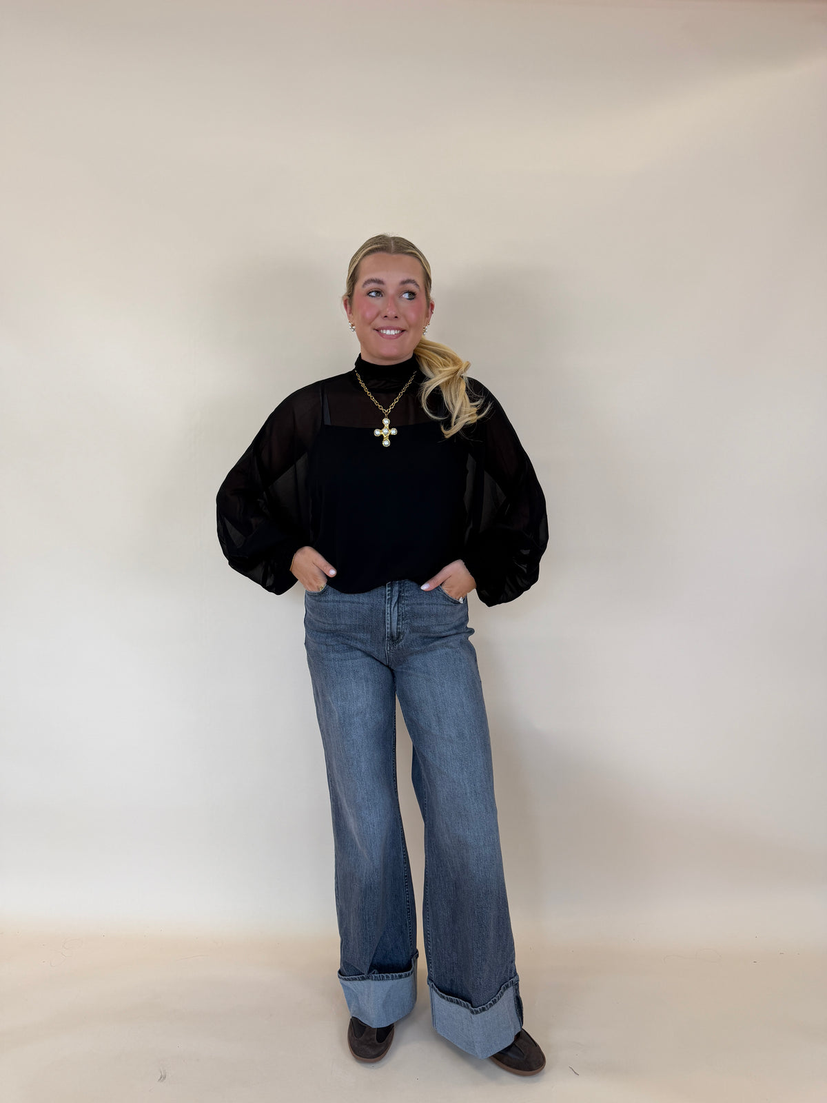 Mock Neck Layering Top