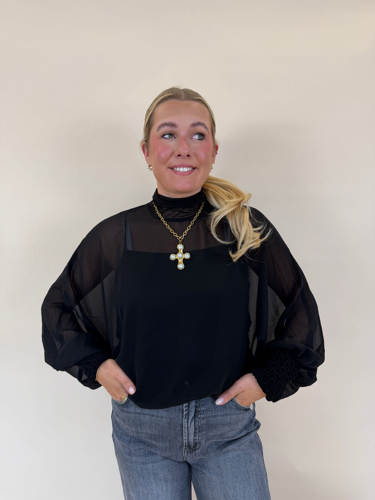 Mock Neck Layering Top