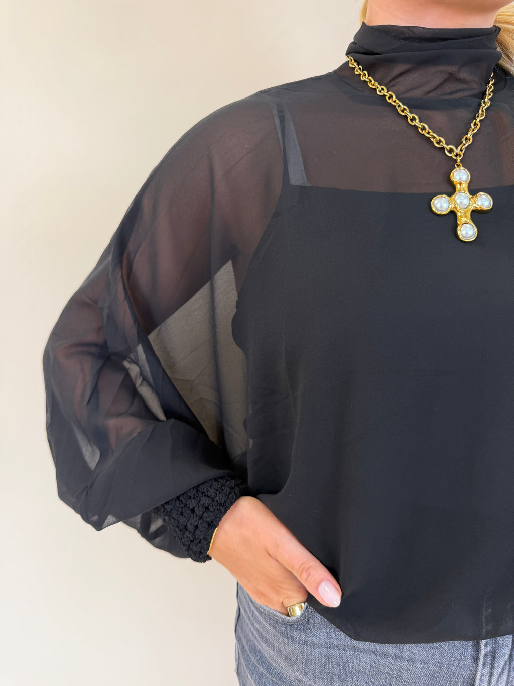 Mock Neck Layering Top