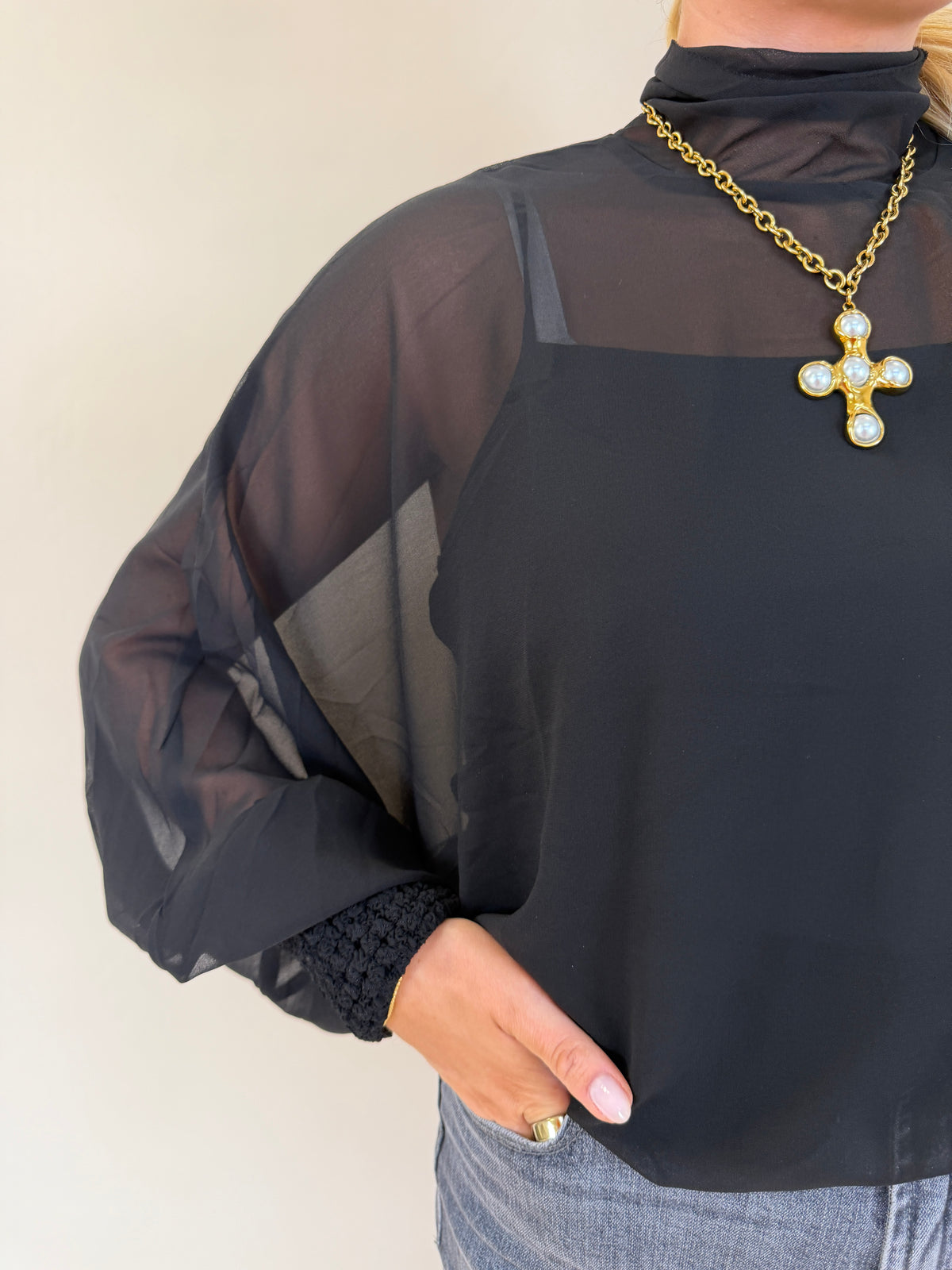 Mock Neck Layering Top