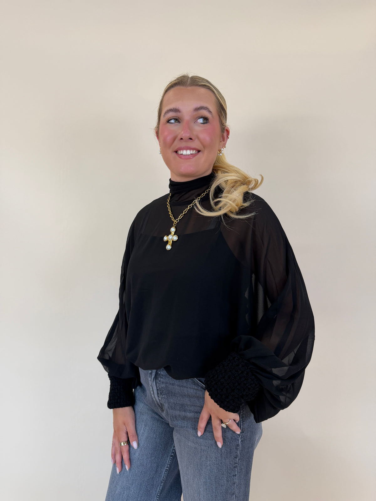 Mock Neck Layering Top