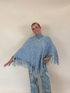 Fringe Turtleneck Sweater Poncho