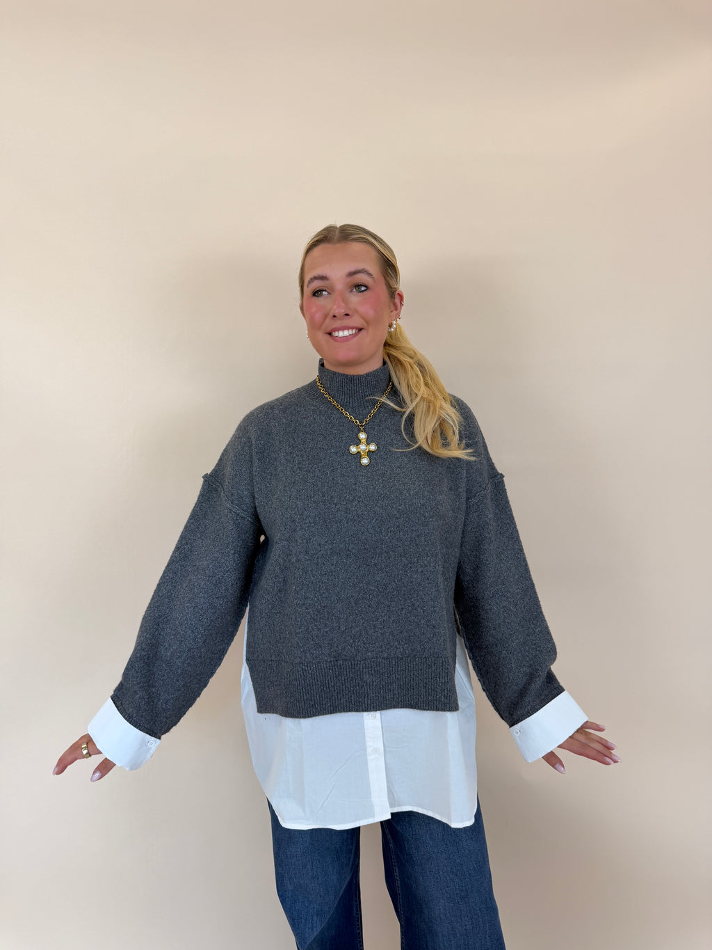 High Neck Knit Top