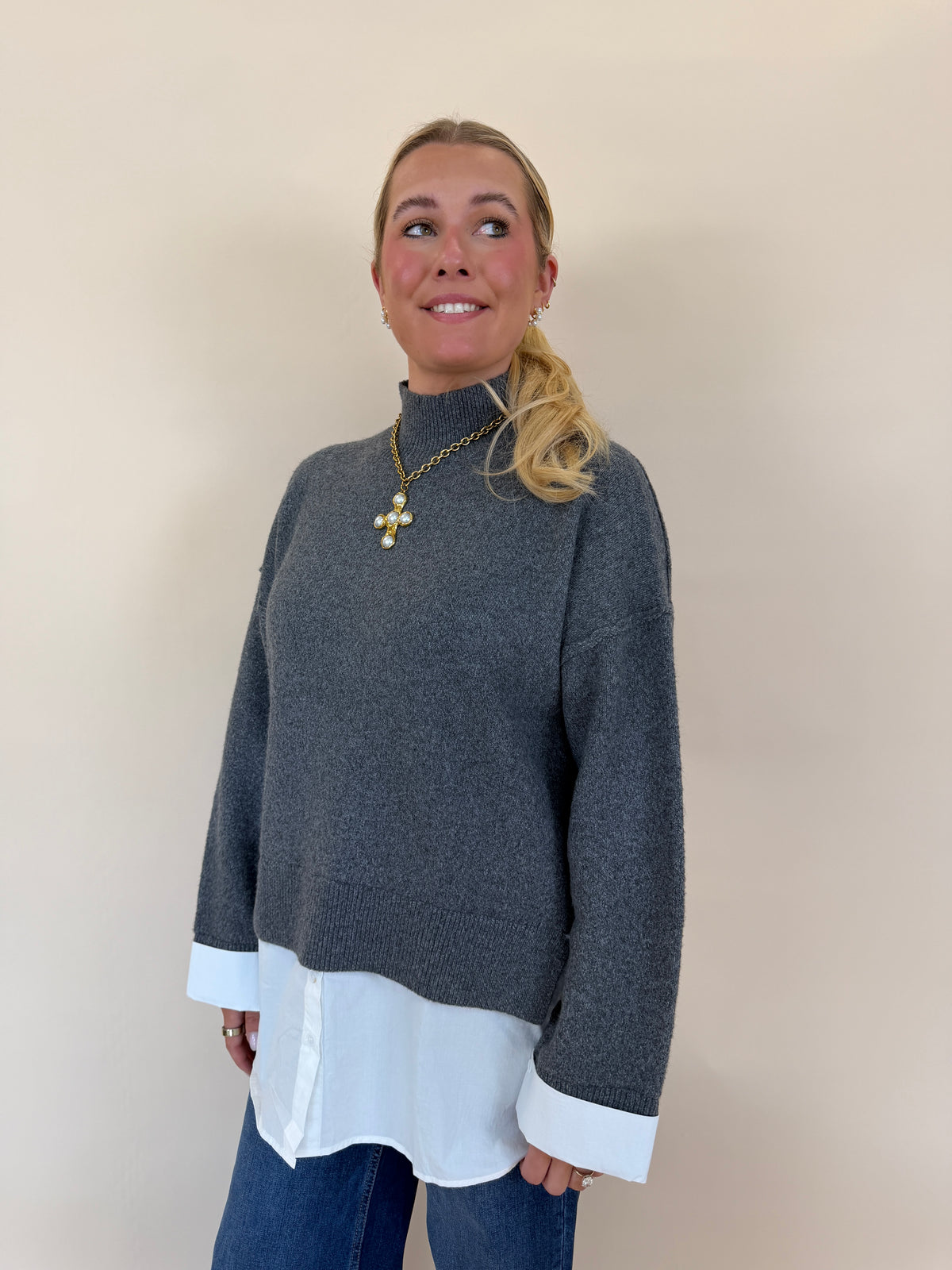 High Neck Knit Top