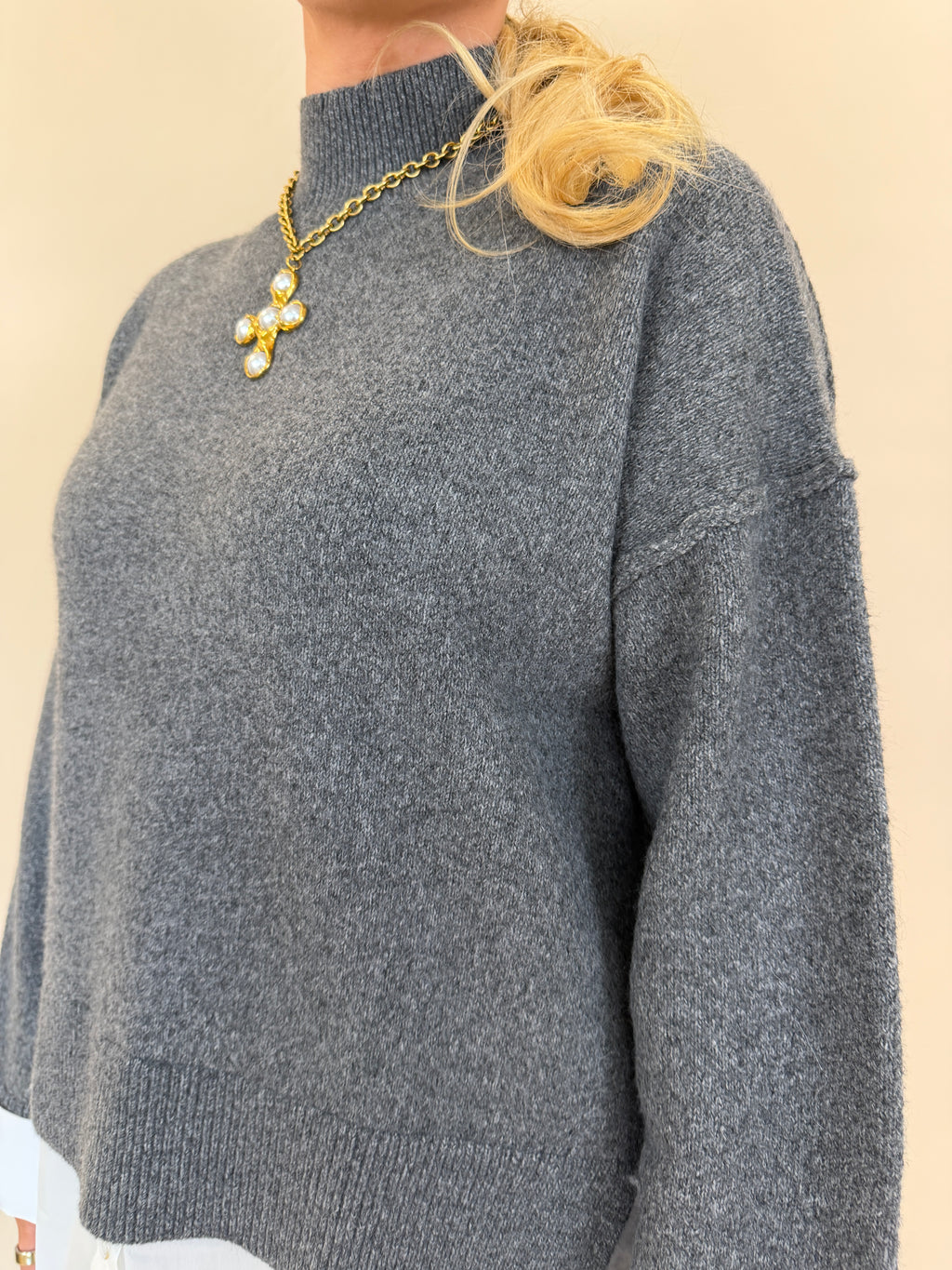 High Neck Knit Top