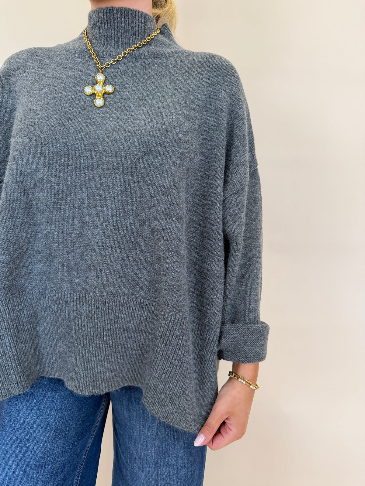 Mock Neck Sweater Top
