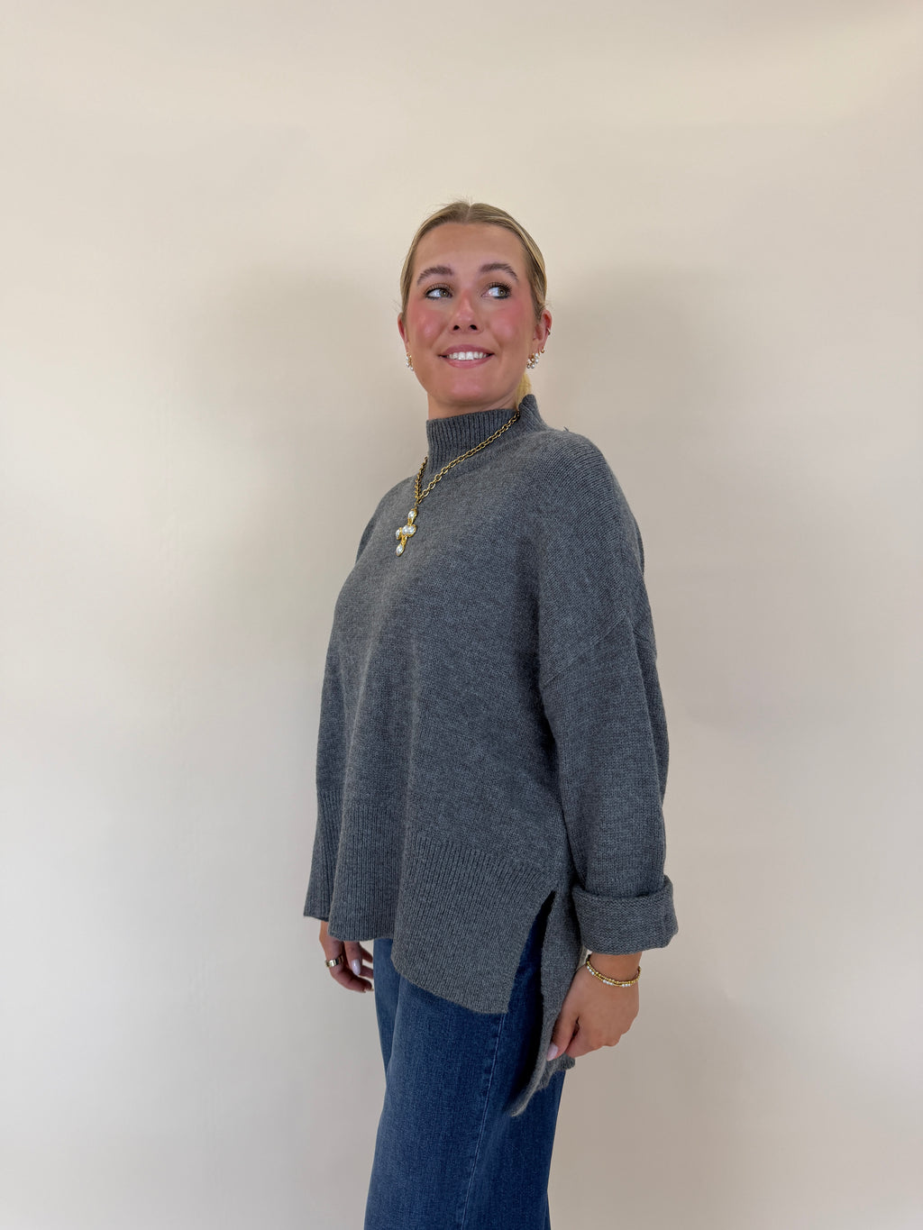 Mock Neck Sweater Top