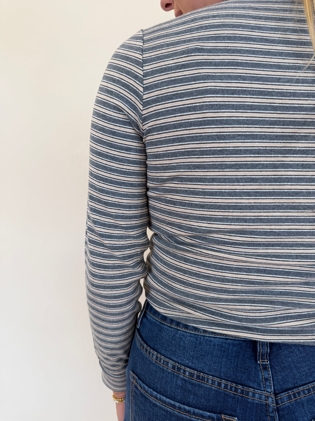 Striped Crew Neck Long Sleeve Knit Top