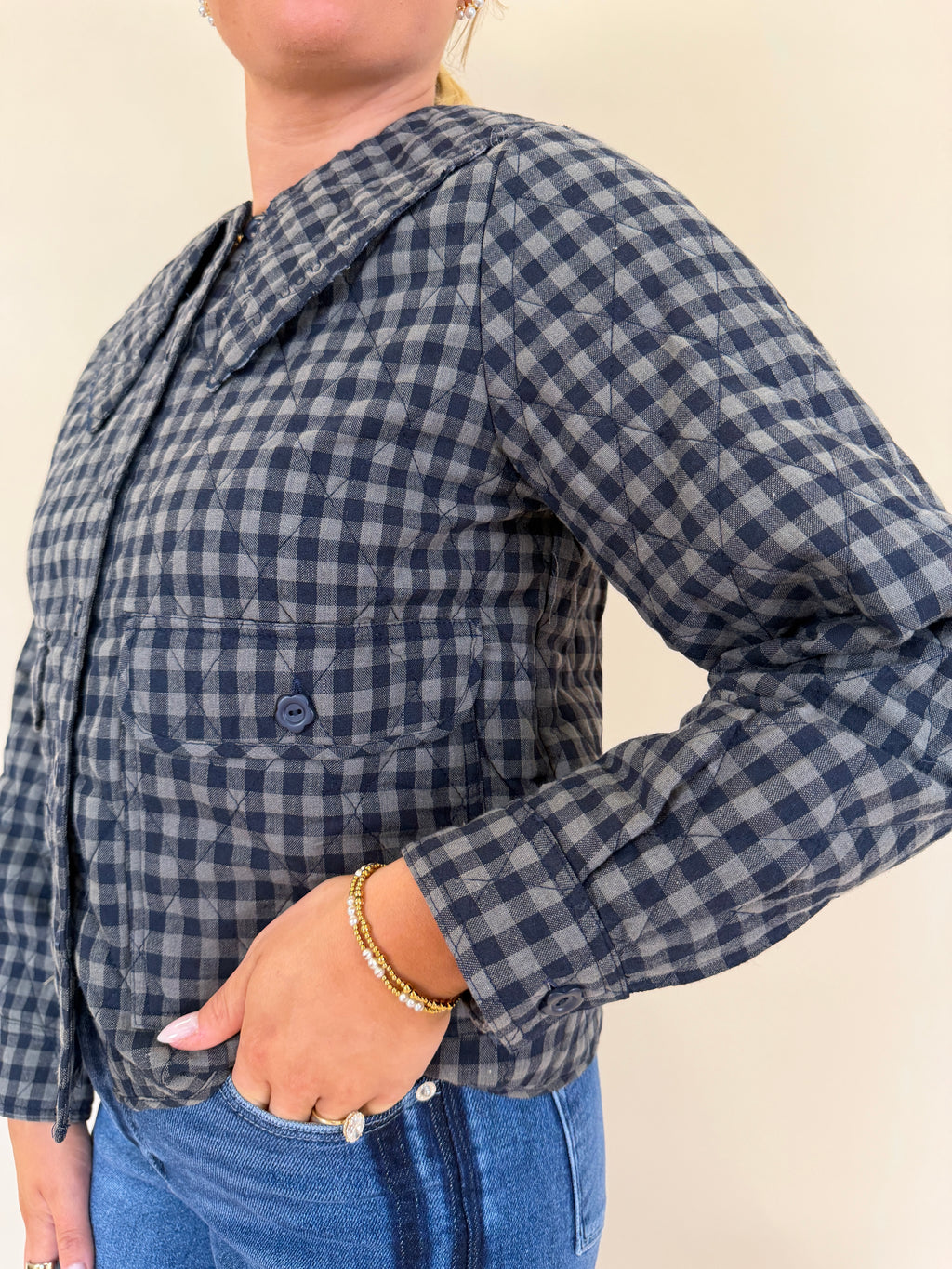 Gingham Quilted Jacket
