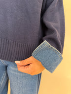 Collared Denim Sweater