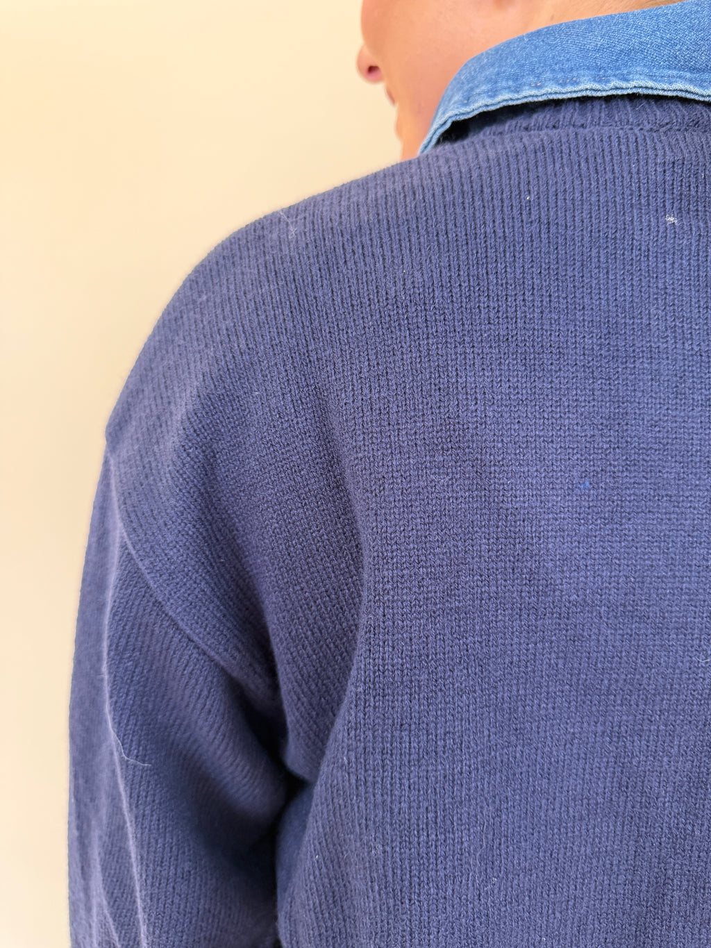 Collared Denim Sweater