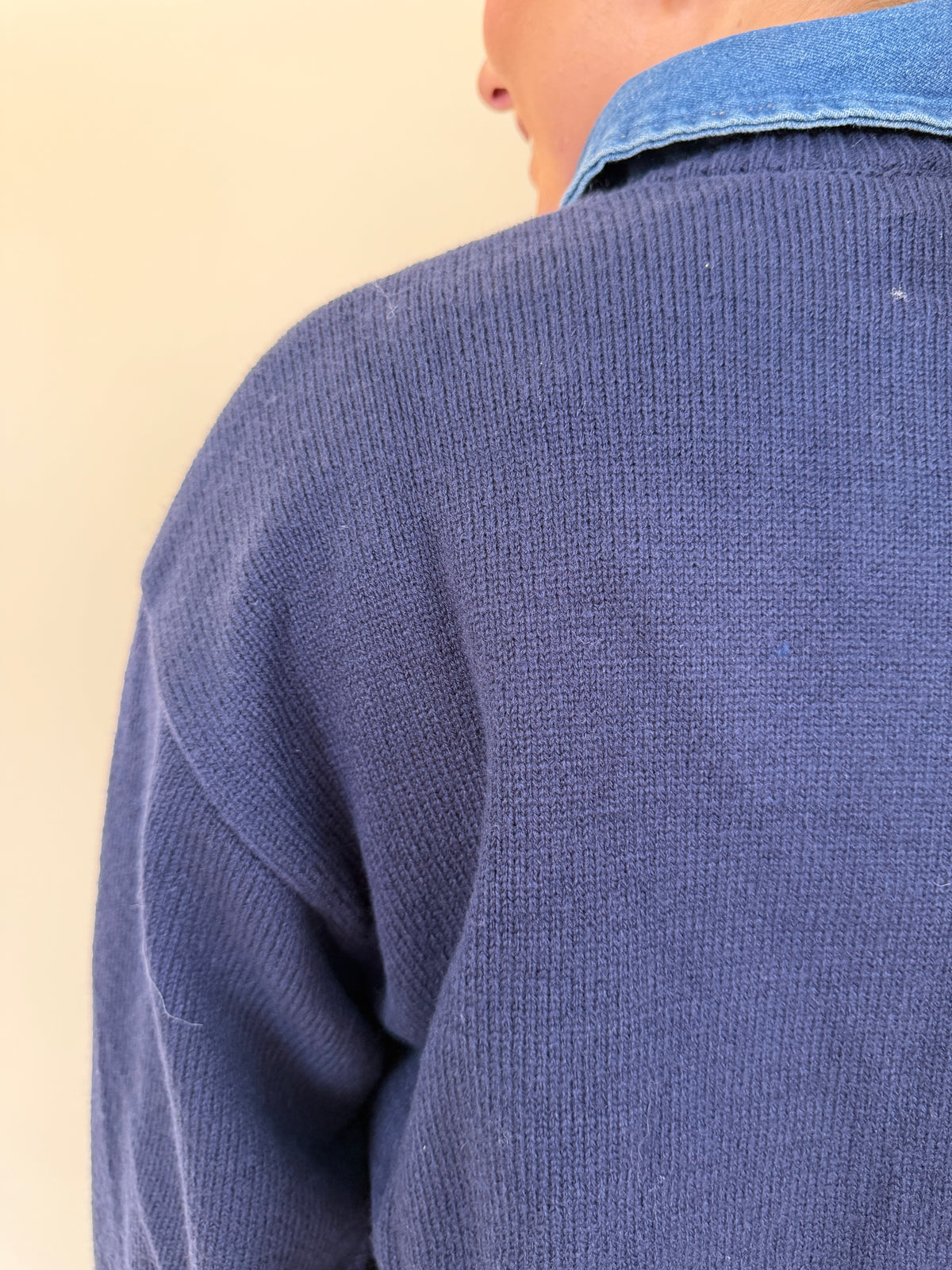 Collared Denim Sweater