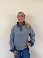 Collared Denim Sweater