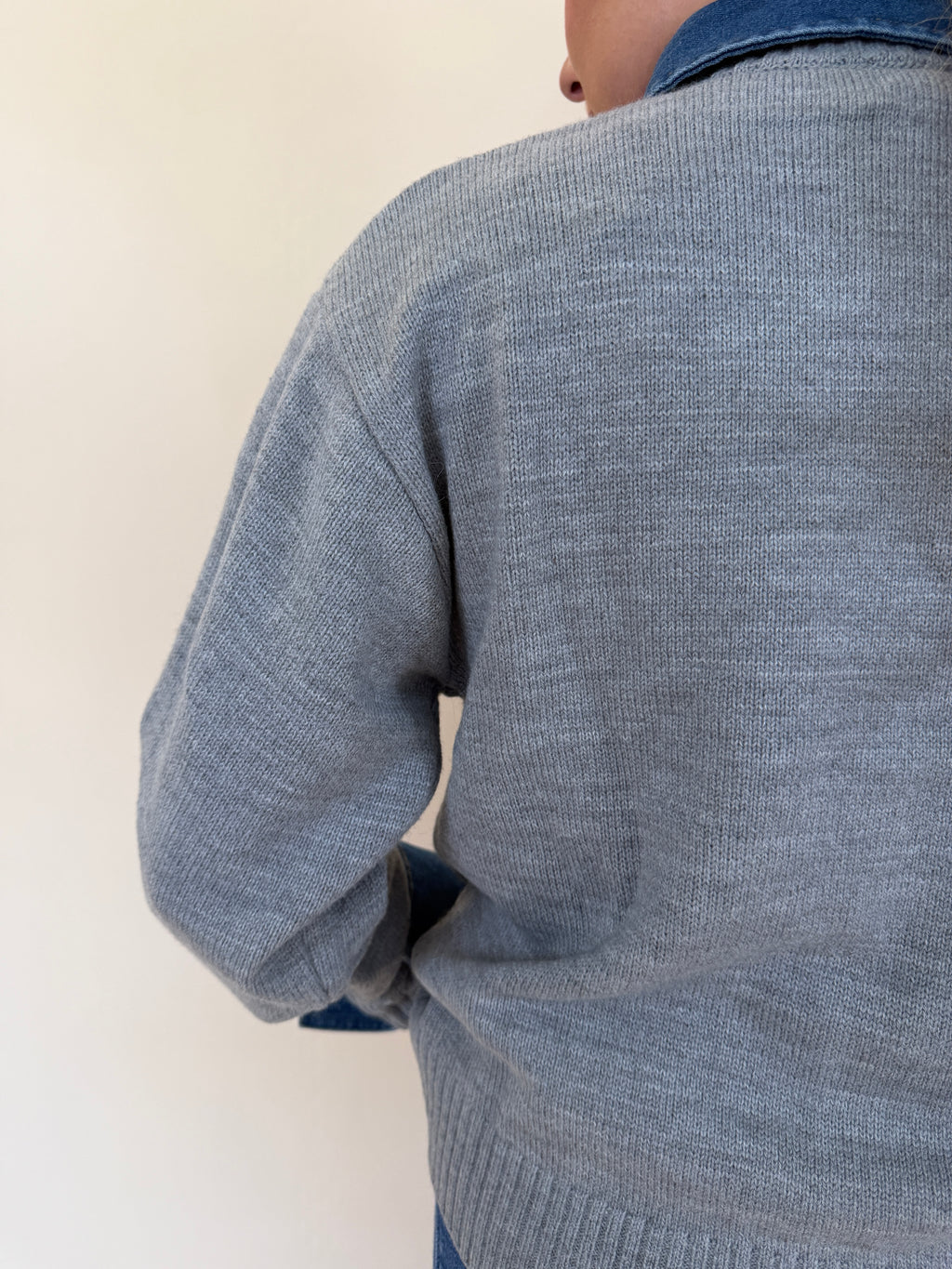 Collared Denim Sweater