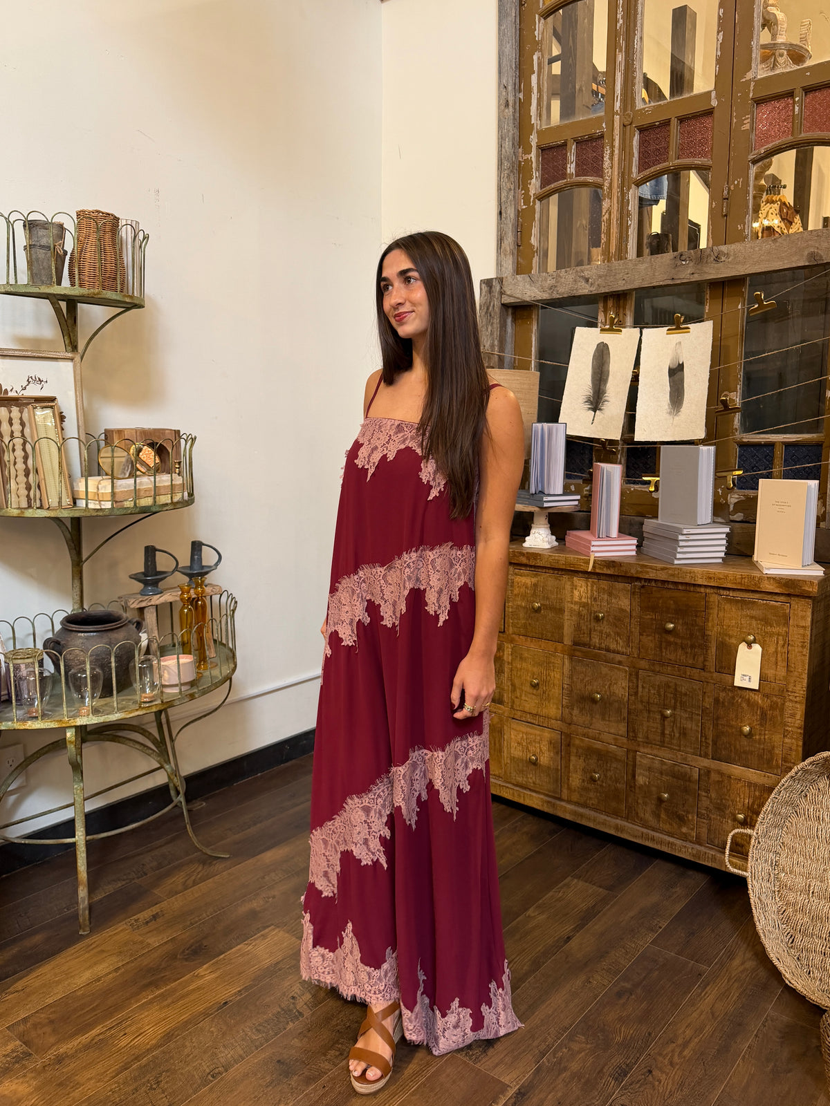 Lace Trim Detail Maxi Dress