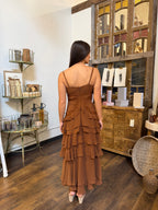 Tiered Lace Trim Maxi Dress