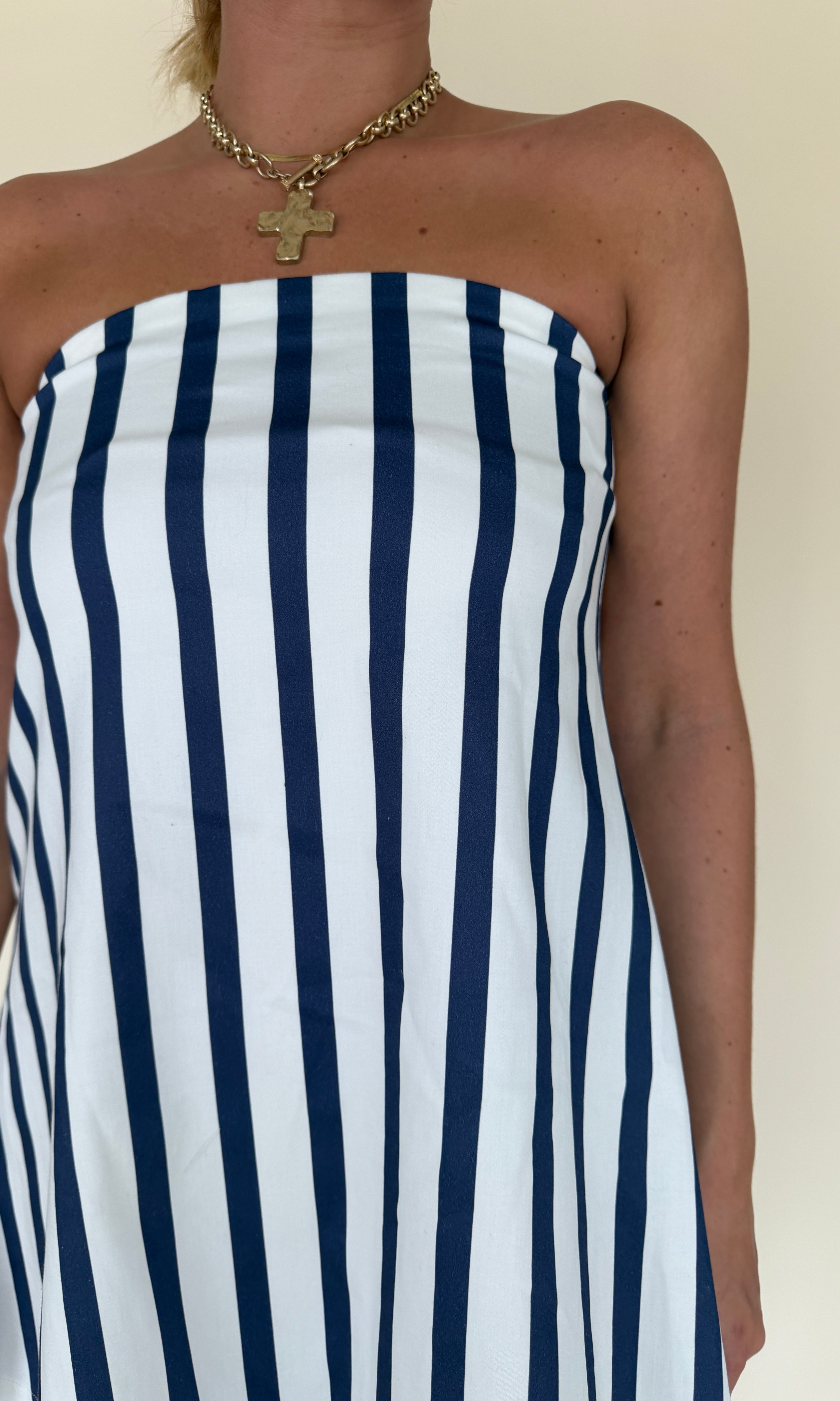 Tube Stripes Mini Dress