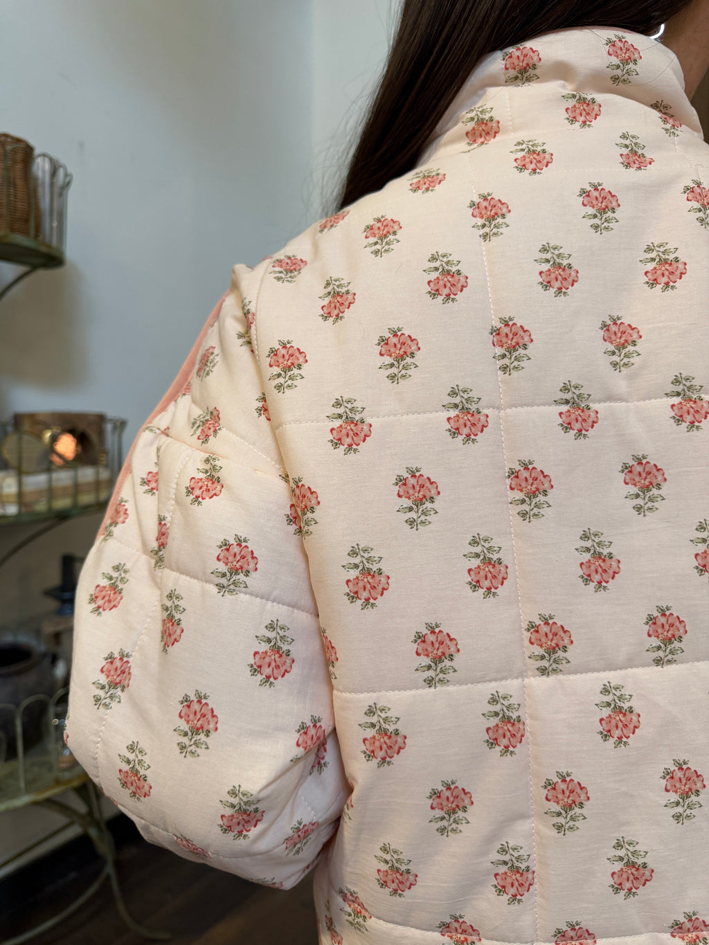 Quilted Puffer Floral Jacket