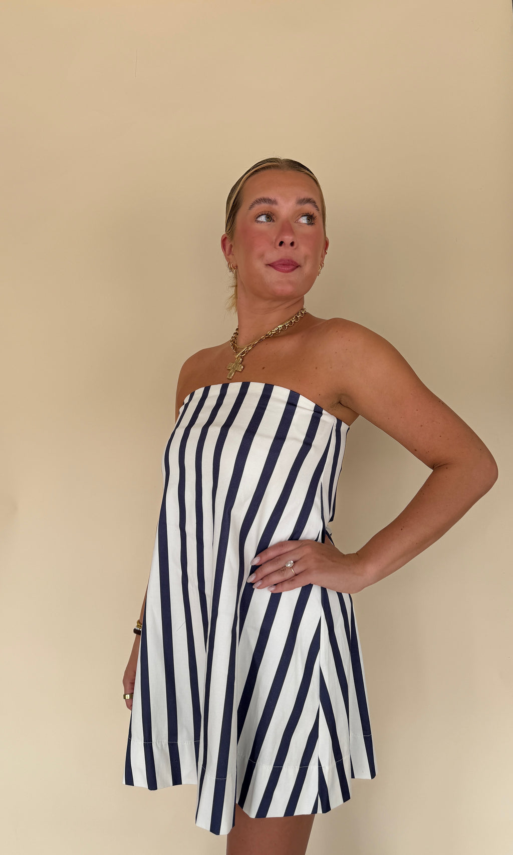 Tube Stripes Mini Dress