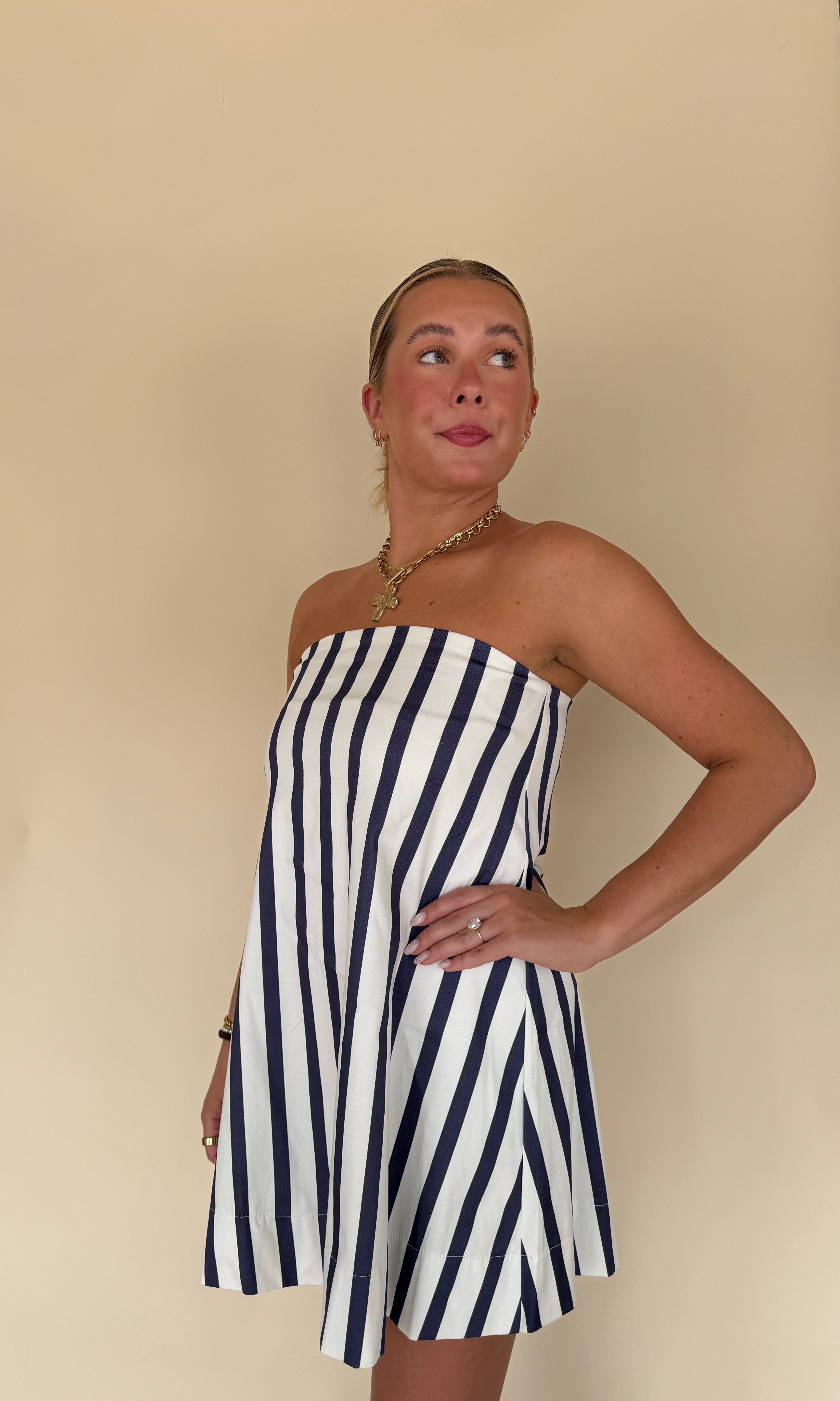 Tube Stripes Mini Dress