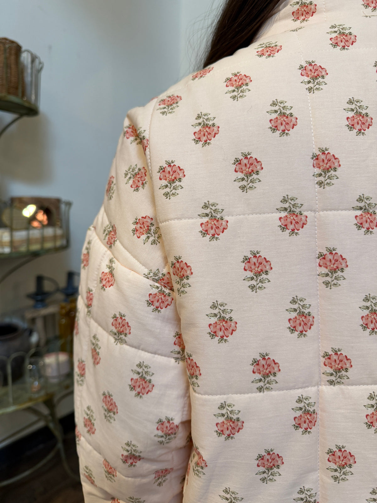 Quilted Puffer Floral Jacket