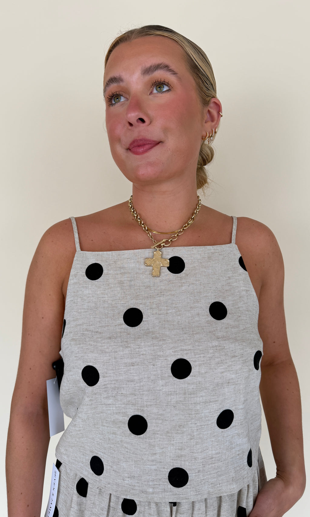 Polka Dot Sleeveless Top