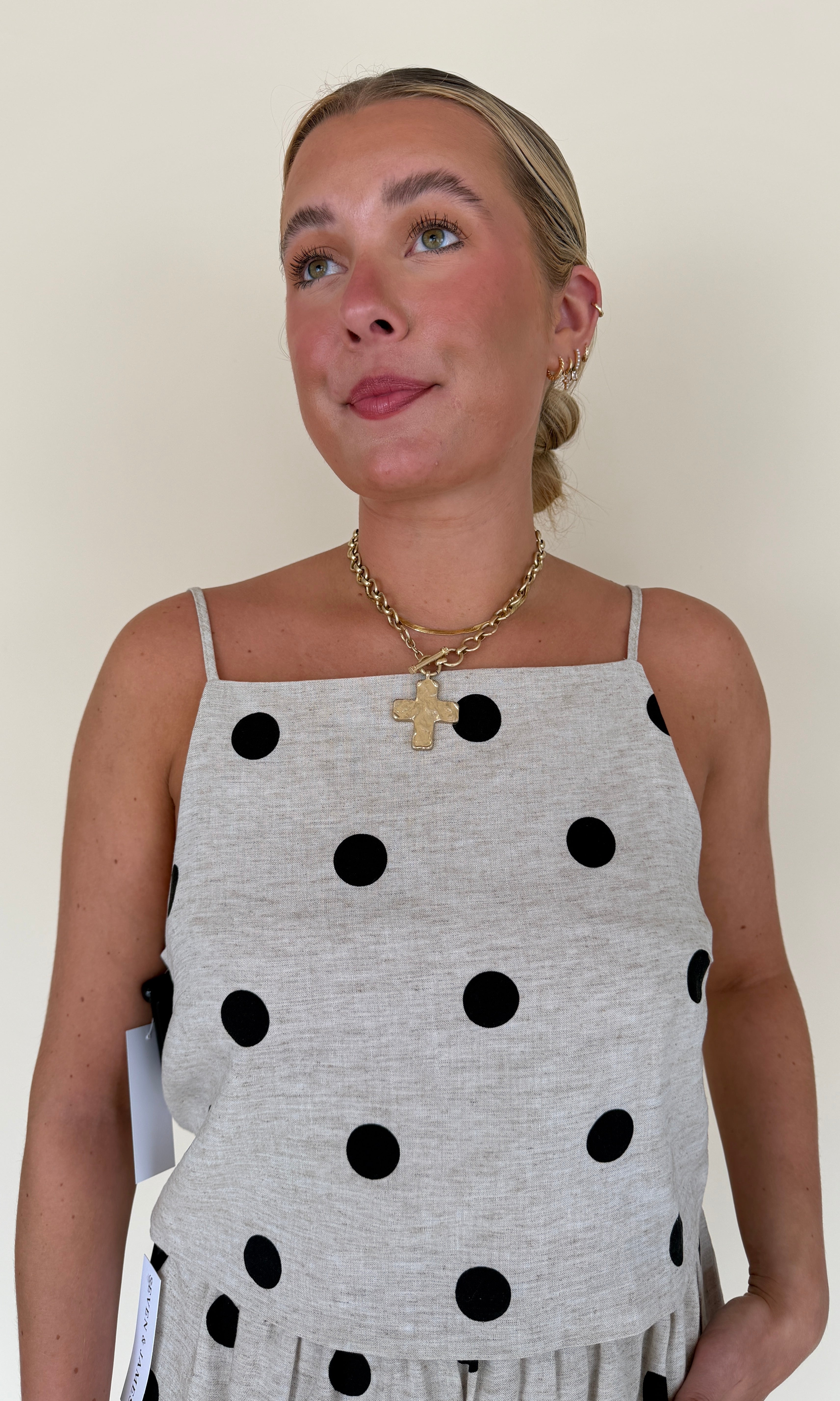 Polka Dot Sleeveless Top