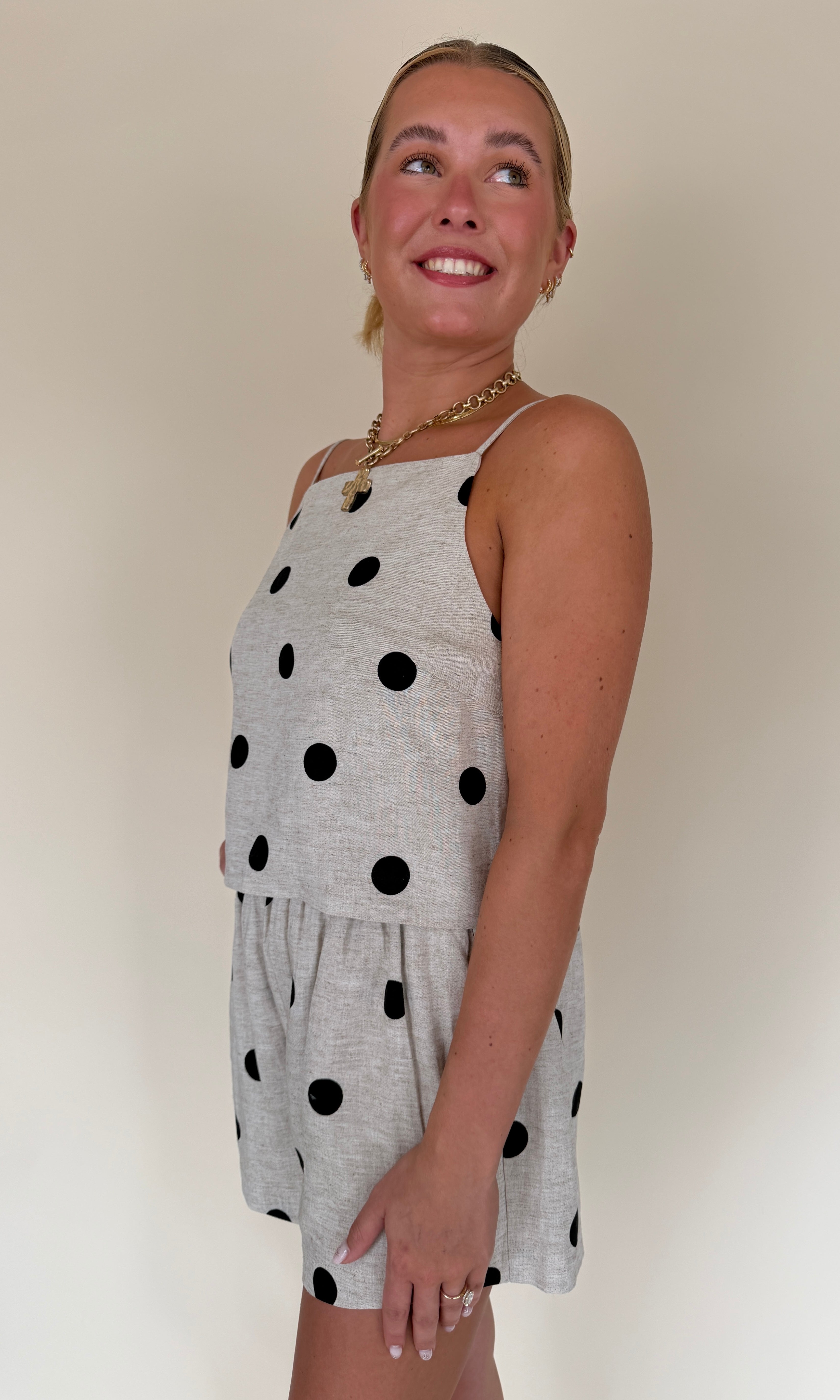 Polka Dot Sleeveless Top