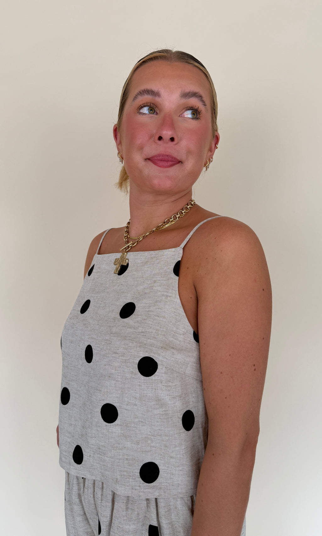 Polka Dot Sleeveless Top