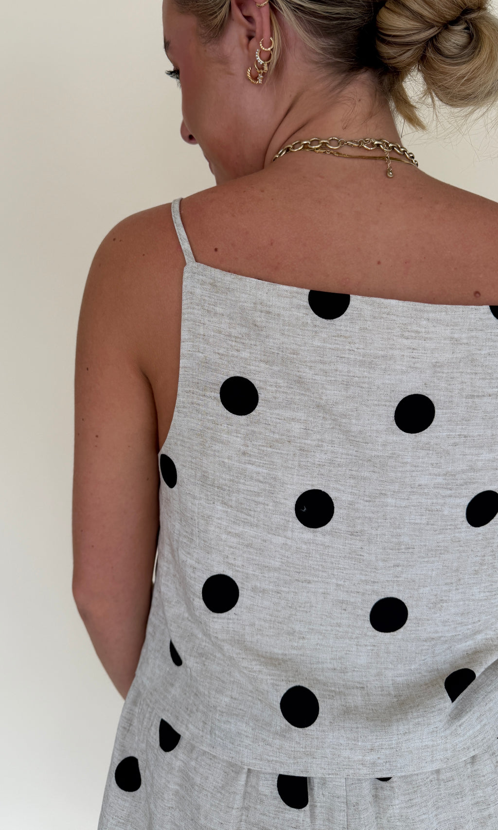 Polka Dot Sleeveless Top