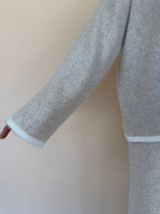 One-Shoulder Contrast Trim Knit Sweater
