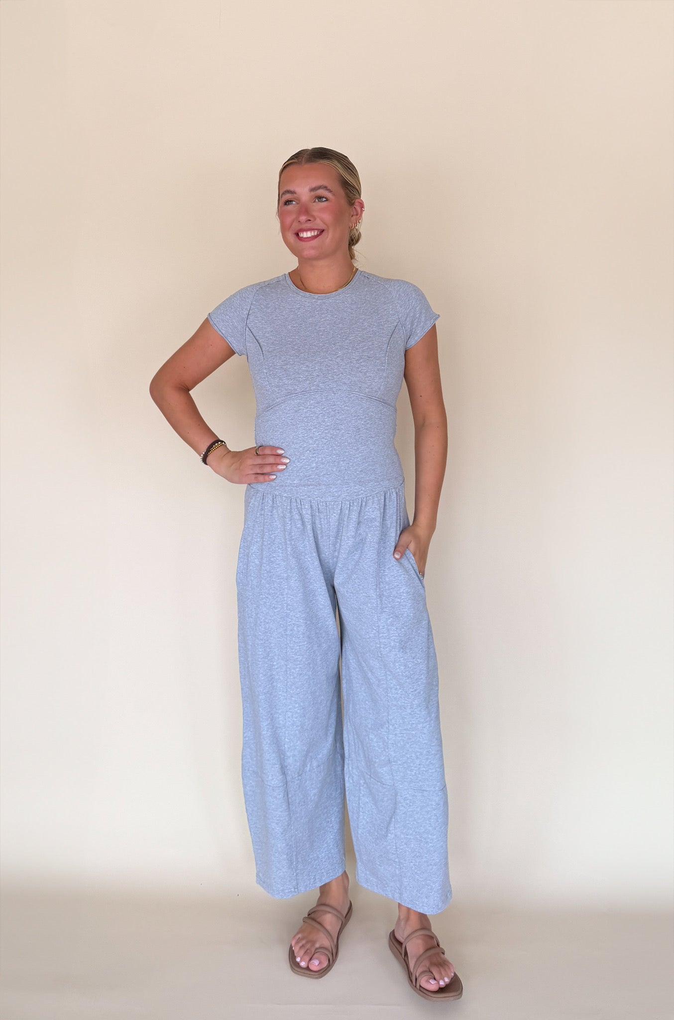 Mineral Washed Wide Leg Pants