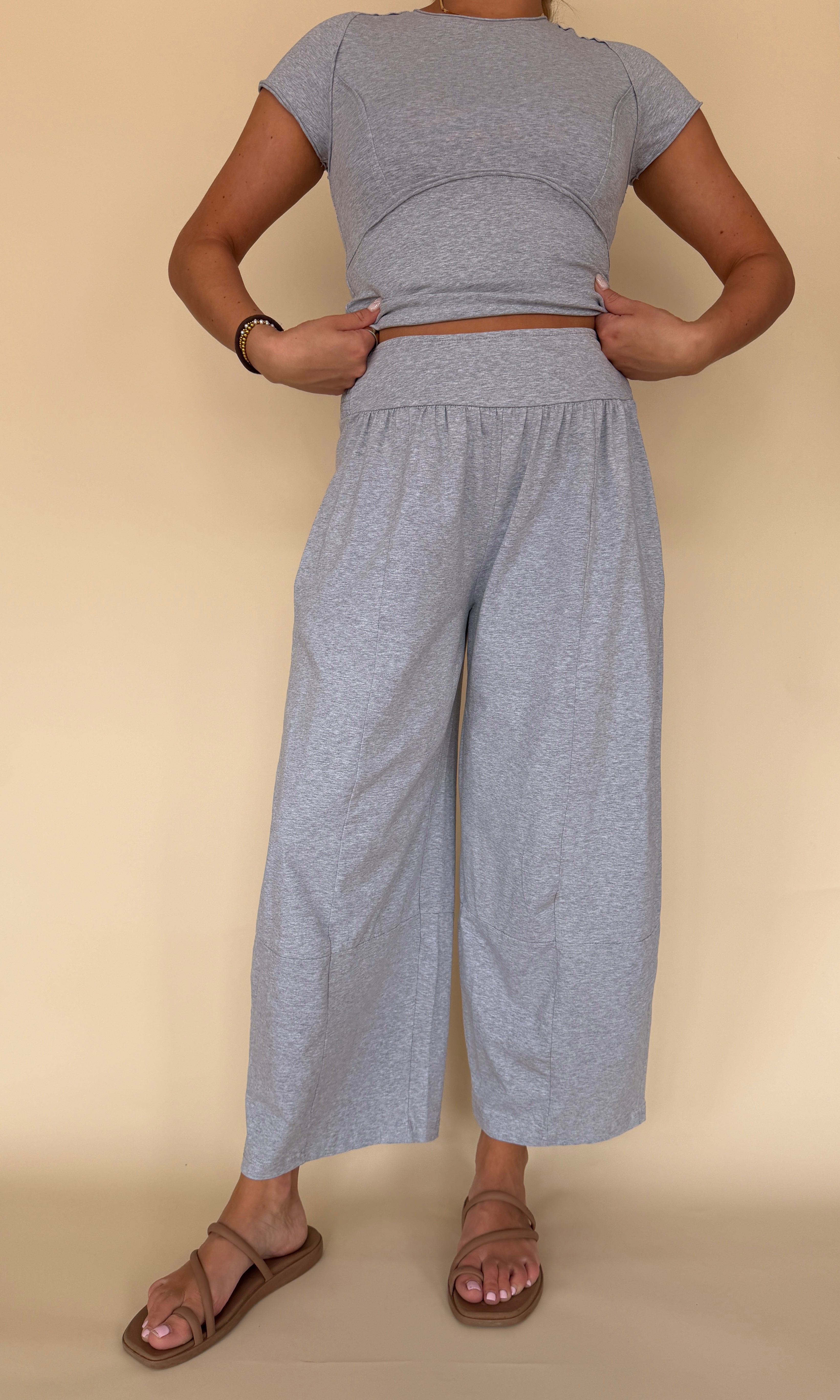 Mineral Washed Wide Leg Pants