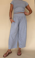 Mineral Washed Wide Leg Pants