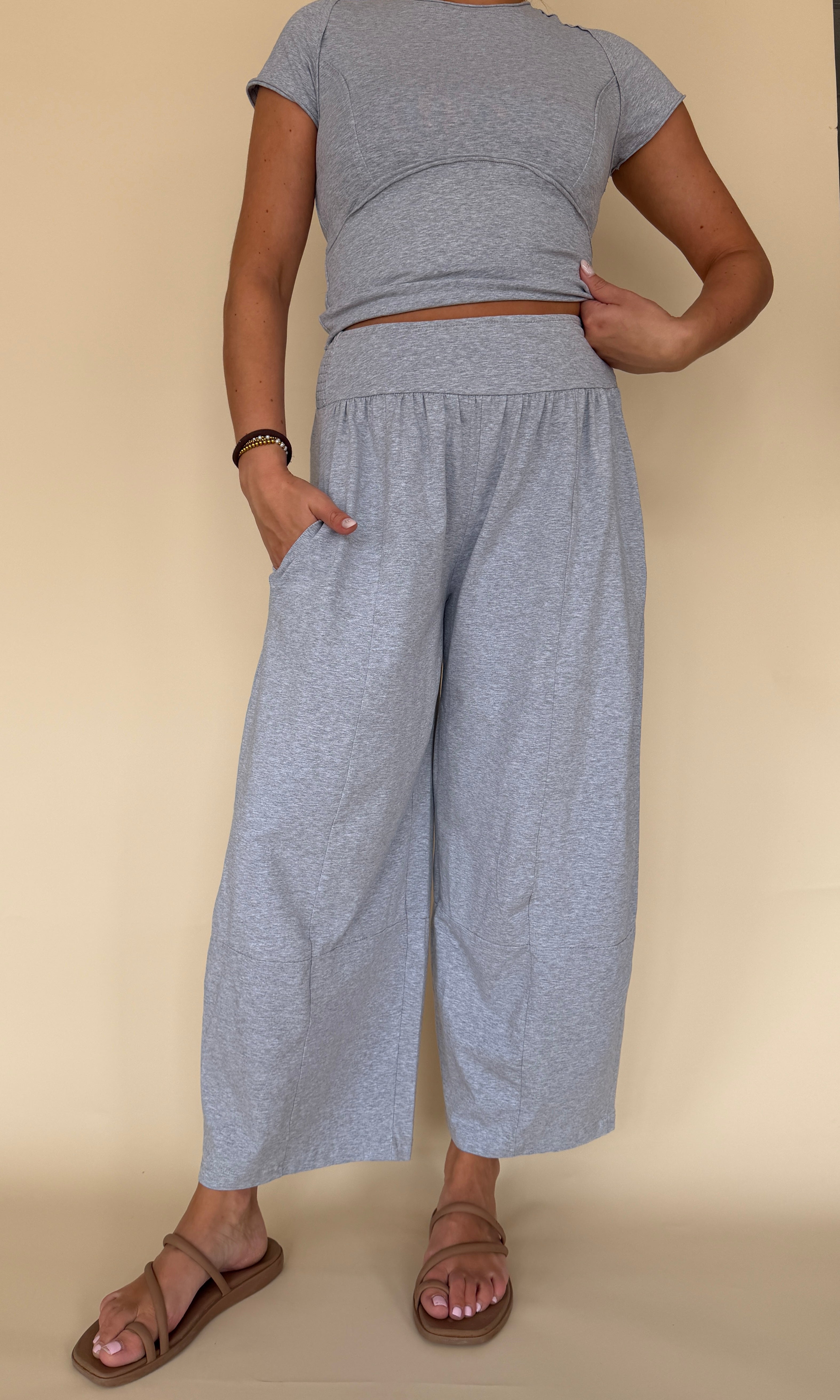 Mineral Washed Wide Leg Pants