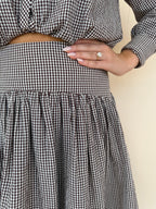 Gingham Midi Drop Waist Skirt