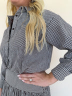 Gingham Button Down Balloon Shirt