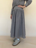 Gingham Midi Drop Waist Skirt