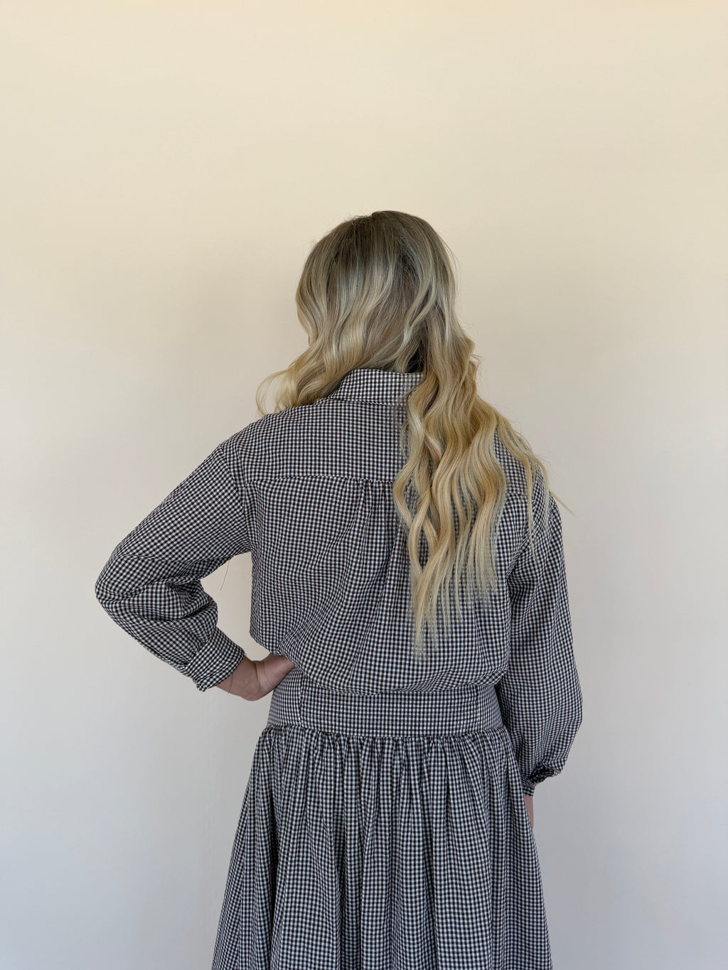 Gingham Button Down Balloon Shirt