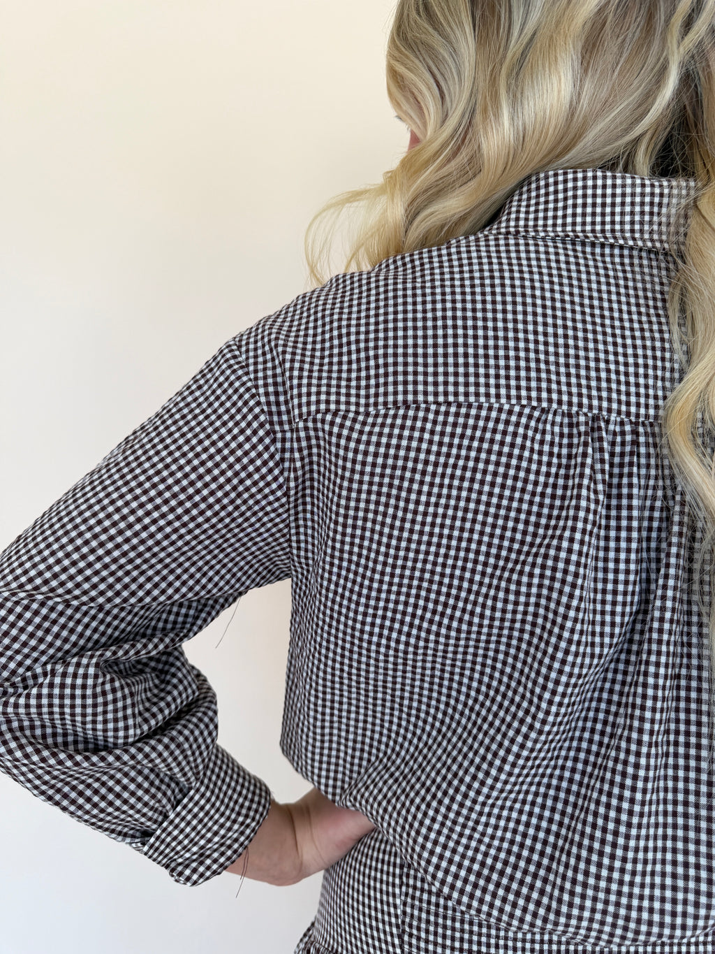 Gingham Button Down Balloon Shirt