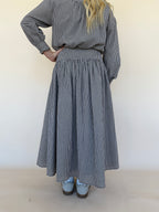 Gingham Midi Drop Waist Skirt
