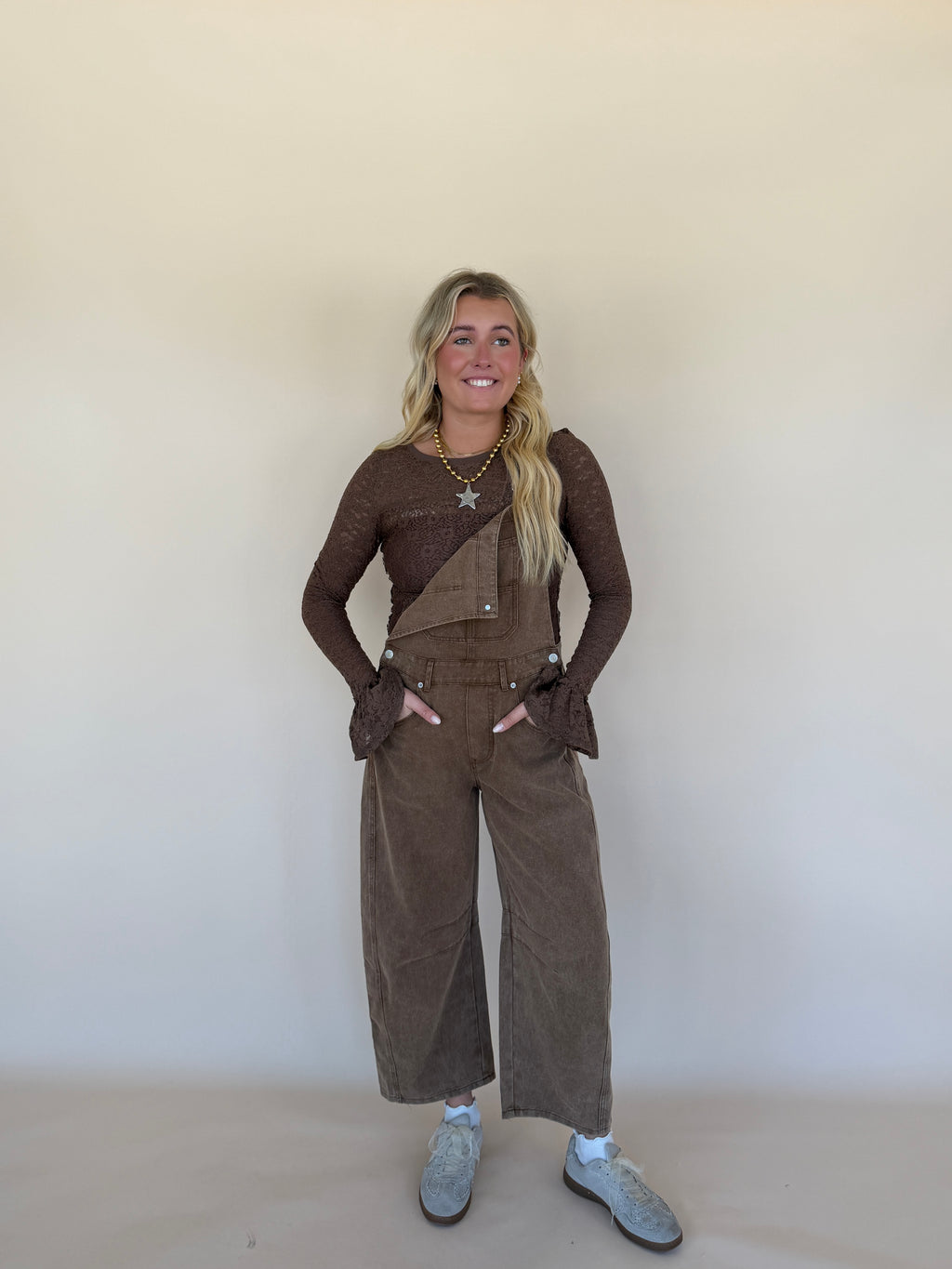 Mineral Washed Barrel Jumpsuit