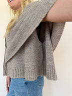 Button Cape Cardigan Sweater
