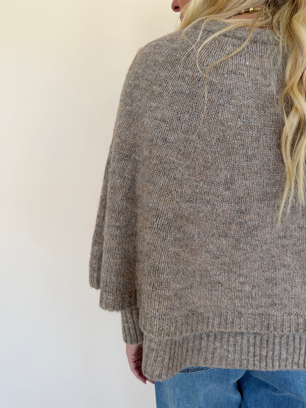Button Cape Cardigan Sweater
